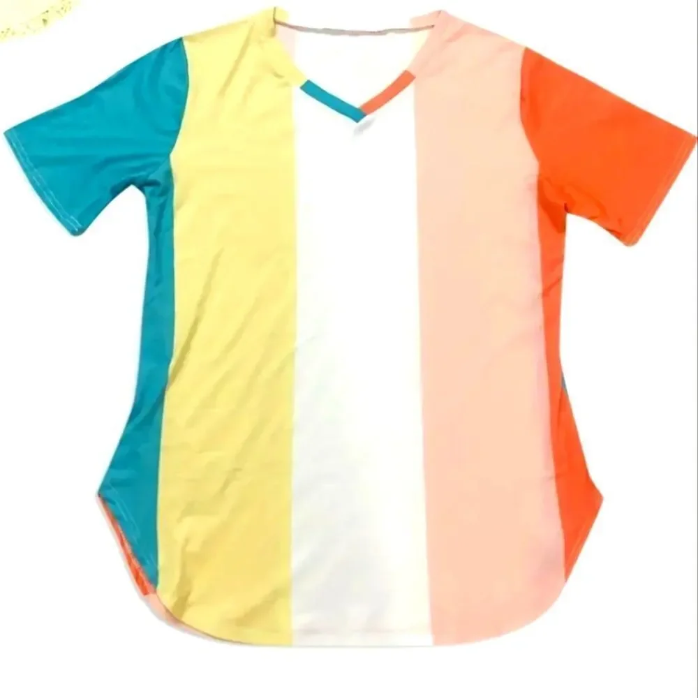 Women's Plus Colorblock Short Sleeve Top sz 4X